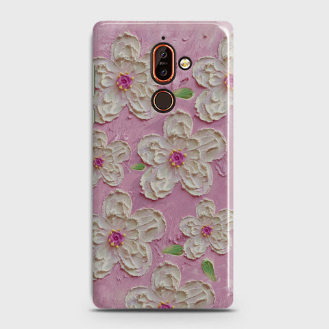 Nokia 7 Plus Cover - Floral Series - Design 5 - Pink & White - Matte Finish - Snap On Hard Case with LifeTime Colors Guarantee