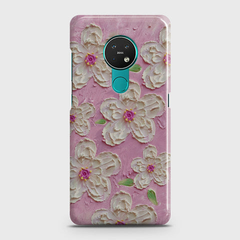 Nokia 7.2 Cover - Floral Series - Design 5 - Pink & White - Matte Finish - Snap On Hard Case with LifeTime Colors Guarantee