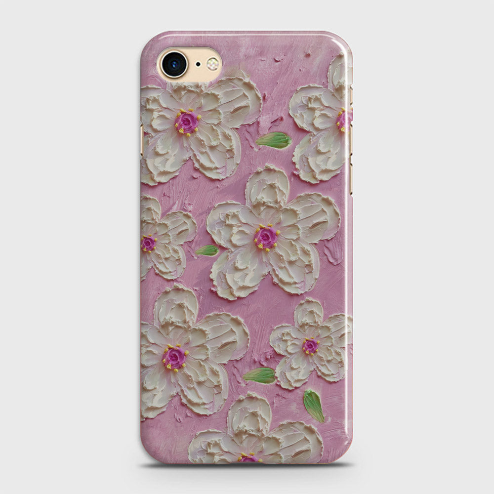 iPhone 8 Cover - Floral Series - Design 5 - Pink & White - Matte Finish - Snap On Hard Case with LifeTime Colors Guarantee