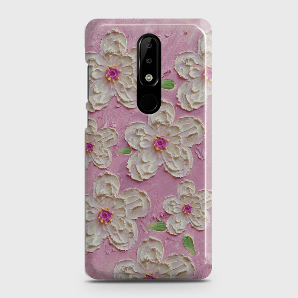 Nokia 5.1 Plus / Nokia X5  Cover - Floral Series - Design 5 - Pink & White - Matte Finish - Snap On Hard Case with LifeTime Colors Guarantee