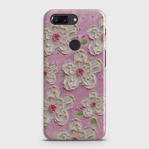 OnePlus 5T  Cover - Floral Series - Design 5 - Pink & White - Matte Finish - Snap On Hard Case with LifeTime Colors Guarantee