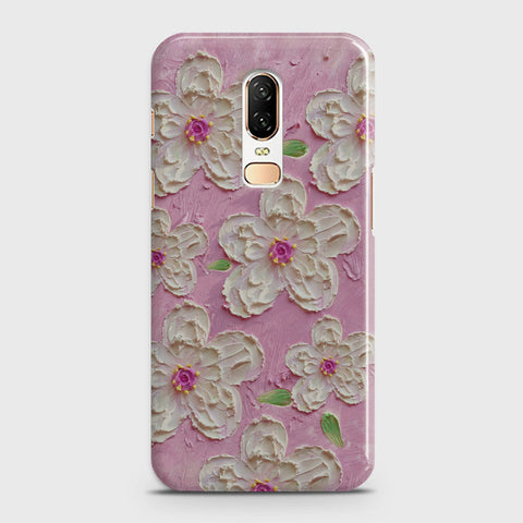 OnePlus 6  Cover - Floral Series - Design 5 - Pink & White - Matte Finish - Snap On Hard Case with LifeTime Colors Guarantee