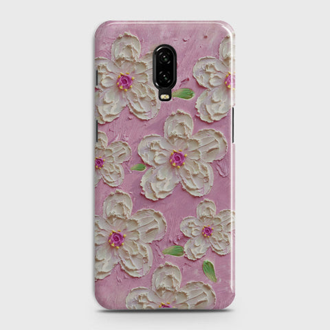 OnePlus 6T  Cover - Floral Series - Design 5 - Pink & White - Matte Finish - Snap On Hard Case with LifeTime Colors Guarantee