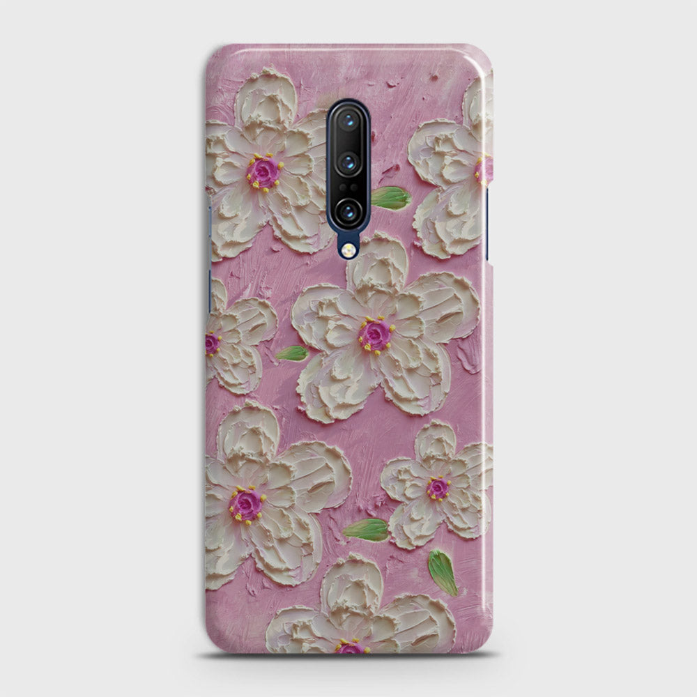 OnePlus 7 Pro  Cover - Floral Series - Design 5 - Pink & White - Matte Finish - Snap On Hard Case with LifeTime Colors Guarantee