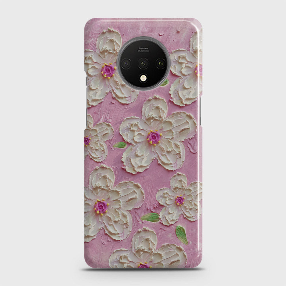 OnePlus 7T Cover - Floral Series - Design 5 - Pink & White - Matte Finish - Snap On Hard Case with LifeTime Colors Guarantee