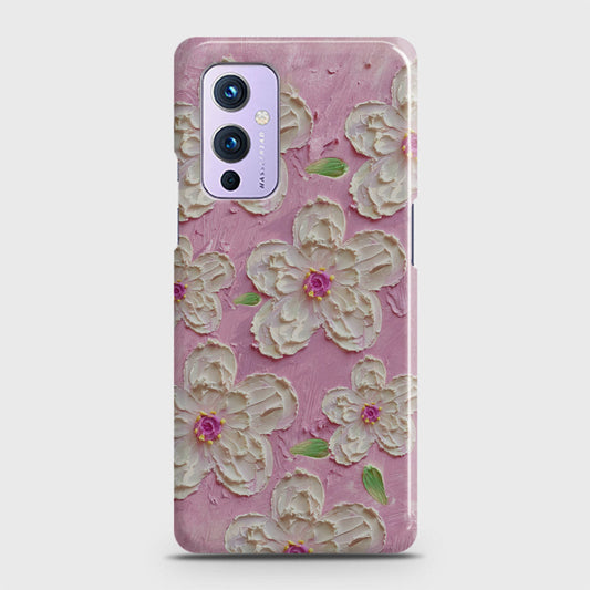 OnePlus 9  Cover - Floral Series - Design 5 - Pink & White - Matte Finish - Snap On Hard Case with LifeTime Colors Guarantee