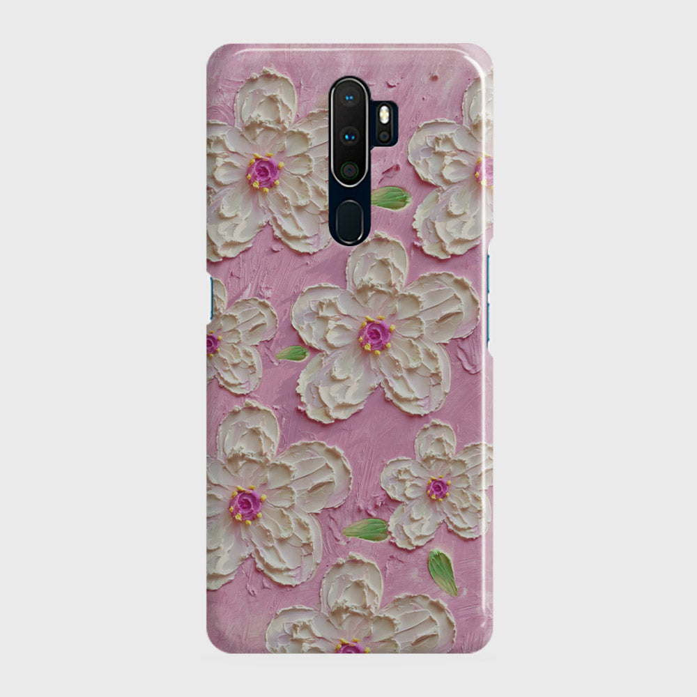 Oppo A5 2020 Cover - Floral Series - Design 5 - Pink & White - Matte Finish - Snap On Hard Case with LifeTime Colors Guarantee