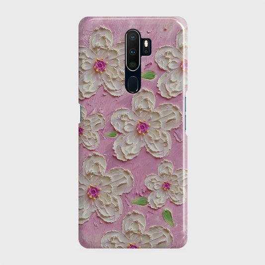 Oppo A5 2020 Cover - Floral Series - Design 5 - Pink & White - Matte Finish - Snap On Hard Case with LifeTime Colors Guarantee