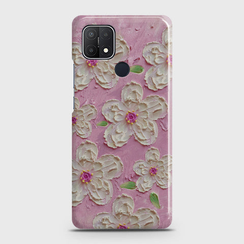 Oppo A15 Cover - Floral Series - Design 5 - Pink & White - Matte Finish - Snap On Hard Case with LifeTime Colors Guarantee