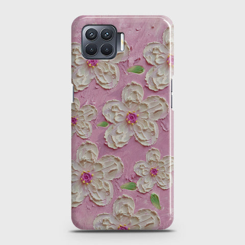 Oppo F17 Pro Cover - Floral Series - Design 5 - Pink & White - Matte Finish - Snap On Hard Case with LifeTime Colors Guarantee