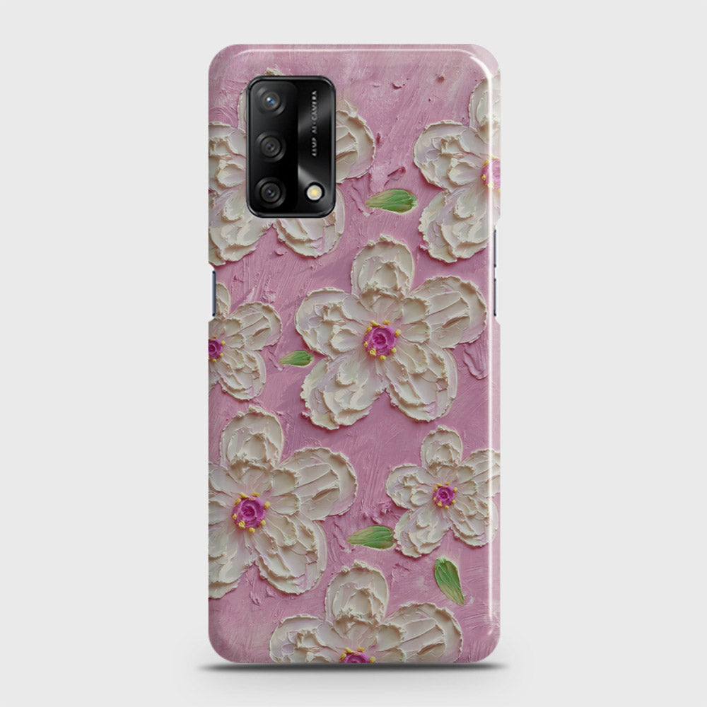 Oppo F19 Cover - Floral Series - Design 5 - Pink & White - Matte Finish - Snap On Hard Case with LifeTime Colors Guarantee