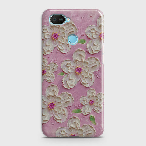 Realme 2 Cover - Floral Series - Design 5 - Pink & White - Matte Finish - Snap On Hard Case with LifeTime Colors Guarantee