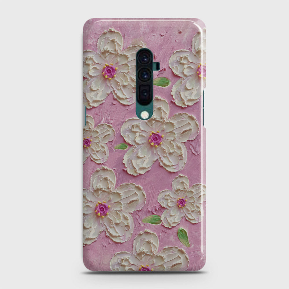 Oppo Reno 10x zoom Cover - Floral Series - Design 5 - Pink & White - Matte Finish - Snap On Hard Case with LifeTime Colors Guarantee