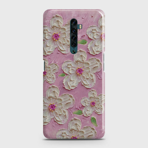 Oppo Reno 2 Cover - Floral Series - Design 5 - Pink & White - Matte Finish - Snap On Hard Case with LifeTime Colors Guarantee