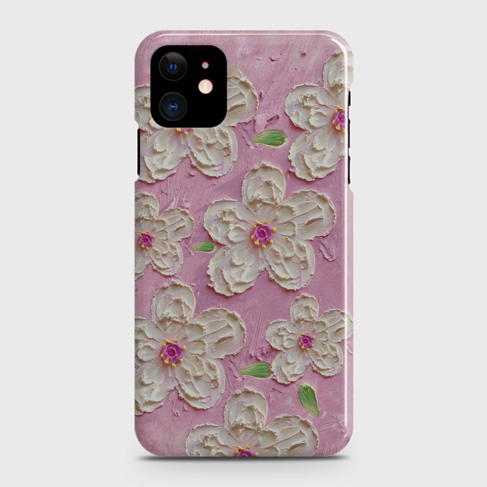 iPhone 12 Cover - Floral Series - Design 5 - Pink & White - Matte Finish - Snap On Hard Case with LifeTime Colors Guarantee