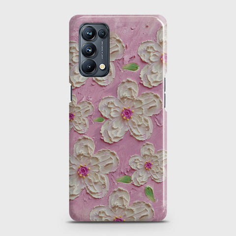 Oppo Reno 5 4G Cover - Floral Series - Design 5 - Pink & White - Matte Finish - Snap On Hard Case with LifeTime Colors Guarantee