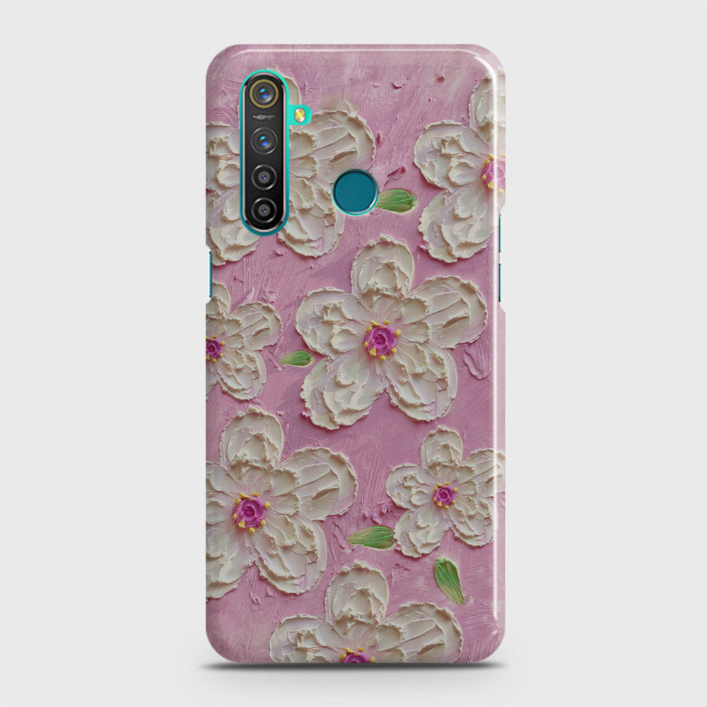 Realme 5 Pro Cover - Floral Series - Design 5 - Pink & White - Matte Finish - Snap On Hard Case with LifeTime Colors Guarantee