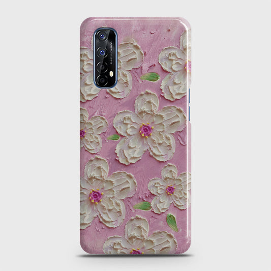 Realme 7 Cover - Floral Series - Design 5 - Pink & White - Matte Finish - Snap On Hard Case with LifeTime Colors Guarantee