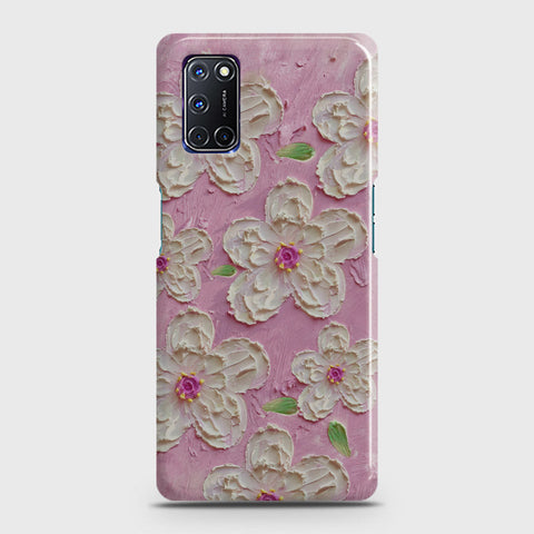 Oppo A52 Cover - Floral Series - Design 5 - Pink & White - Matte Finish - Snap On Hard Case with LifeTime Colors Guarantee