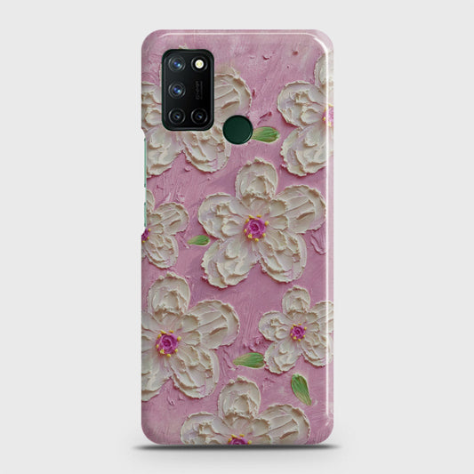 Realme 7i Cover - Floral Series - Design 5 - Pink & White - Matte Finish - Snap On Hard Case with LifeTime Colors Guarantee