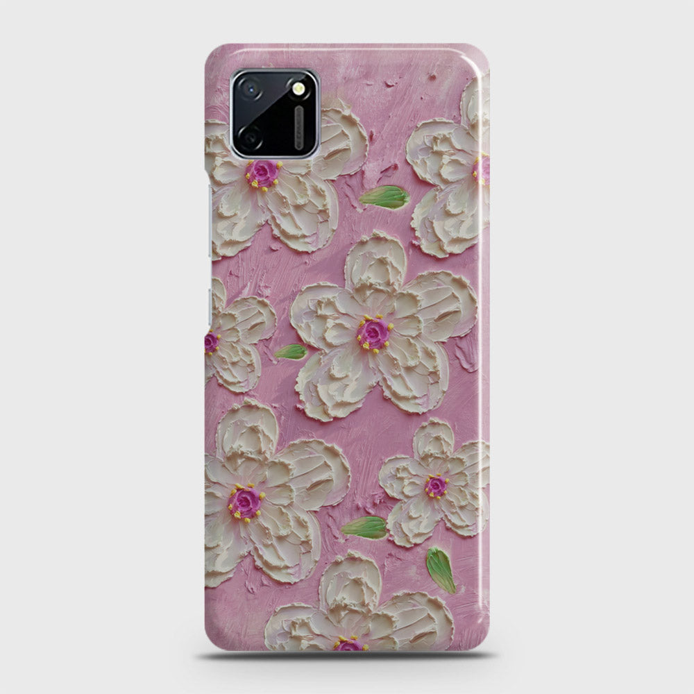 Realme C11 Cover - Floral Series - Design 5 - Pink & White - Matte Finish - Snap On Hard Case with LifeTime Colors Guarantee