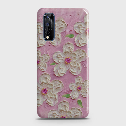 Realme Narzo 30 Cover - Floral Series - Design 5 - Pink & White - Matte Finish - Snap On Hard Case with LifeTime Colors Guarantee