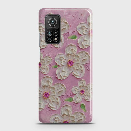 Xiaomi Mi 10T Cover - Floral Series - Design 5 - Pink & White - Matte Finish - Snap On Hard Case with LifeTime Colors Guarantee