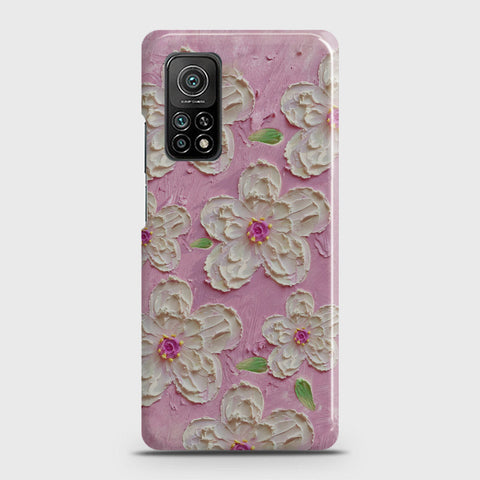 Xiaomi Mi 10T Cover - Floral Series - Design 5 - Pink & White - Matte Finish - Snap On Hard Case with LifeTime Colors Guarantee