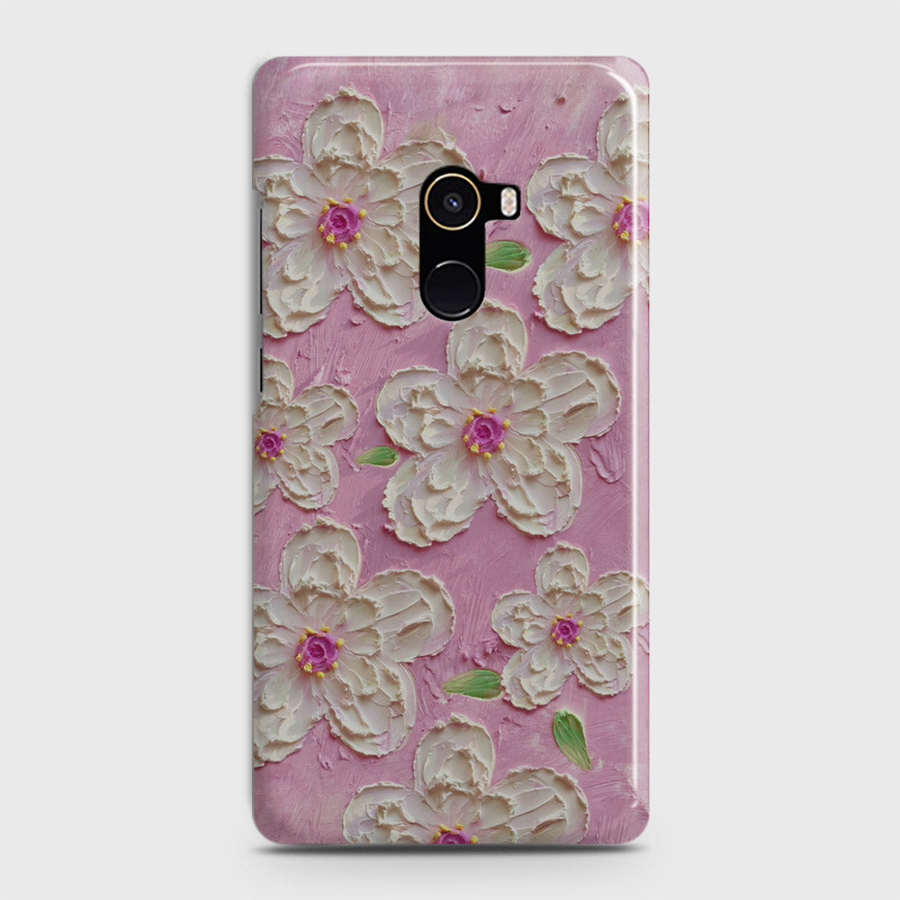 Xiaomi Mi Mix 2 Cover - Floral Series - Design 5 - Pink & White - Matte Finish - Snap On Hard Case with LifeTime Colors Guarantee