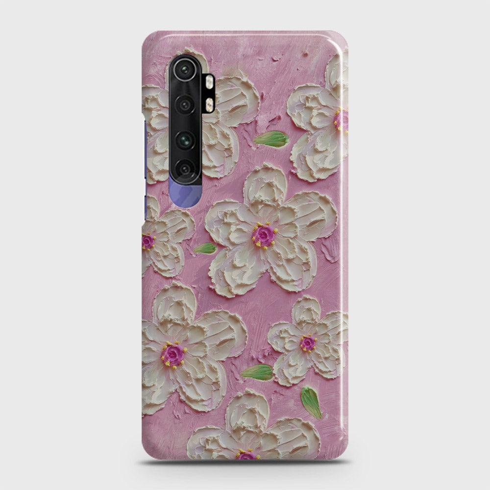 Xiaomi Mi Note 10 Lite Cover - Floral Series - Design 5 - Pink & White - Matte Finish - Snap On Hard Case with LifeTime Colors Guarantee