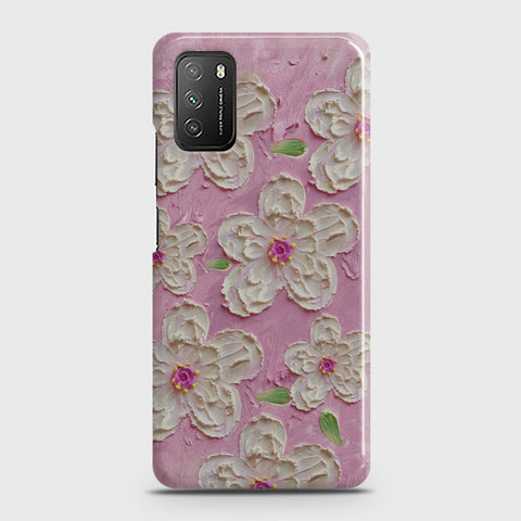 Xiaomi Poco M3 Cover - Floral Series - Design 5 - Pink & White - Matte Finish - Snap On Hard Case with LifeTime Colors Guarantee