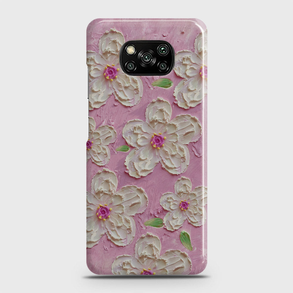 Xiaomi Poco X3 Cover - Floral Series - Design 5 - Pink & White - Matte Finish - Snap On Hard Case with LifeTime Colors Guarantee