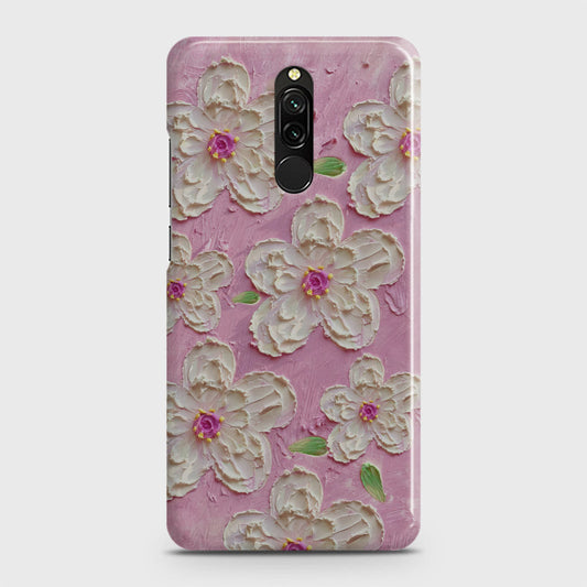 Xiaomi Redmi 8 Cover - Floral Series - Design 5 - Pink & White - Matte Finish - Snap On Hard Case with LifeTime Colors Guarantee