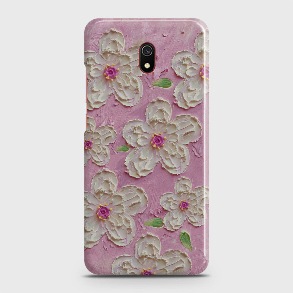 Xiaomi Redmi 8A Cover - Floral Series - Design 5 - Pink & White - Matte Finish - Snap On Hard Case with LifeTime Colors Guarantee