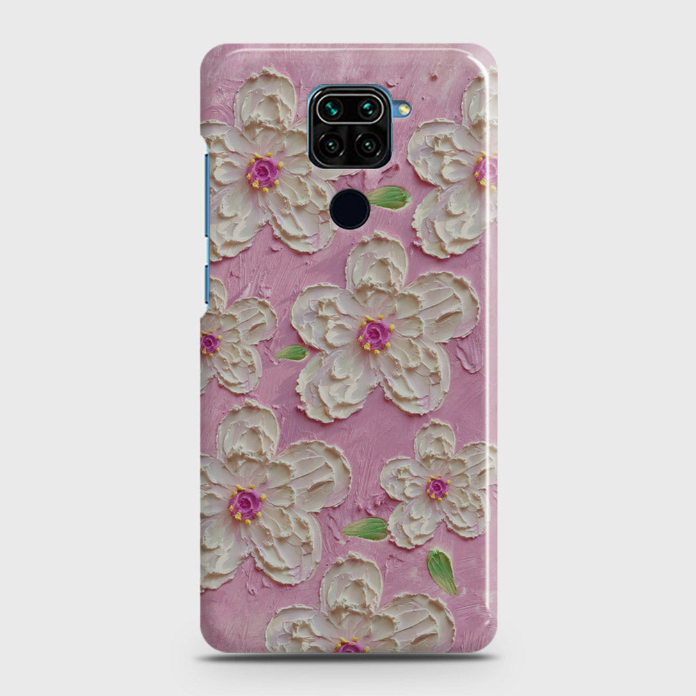 Xiaomi Redmi Note 9 Cover - Floral Series - Design 5 - Pink & White - Matte Finish - Snap On Hard Case with LifeTime Colors Guarantee (Fast Delivery) (H)