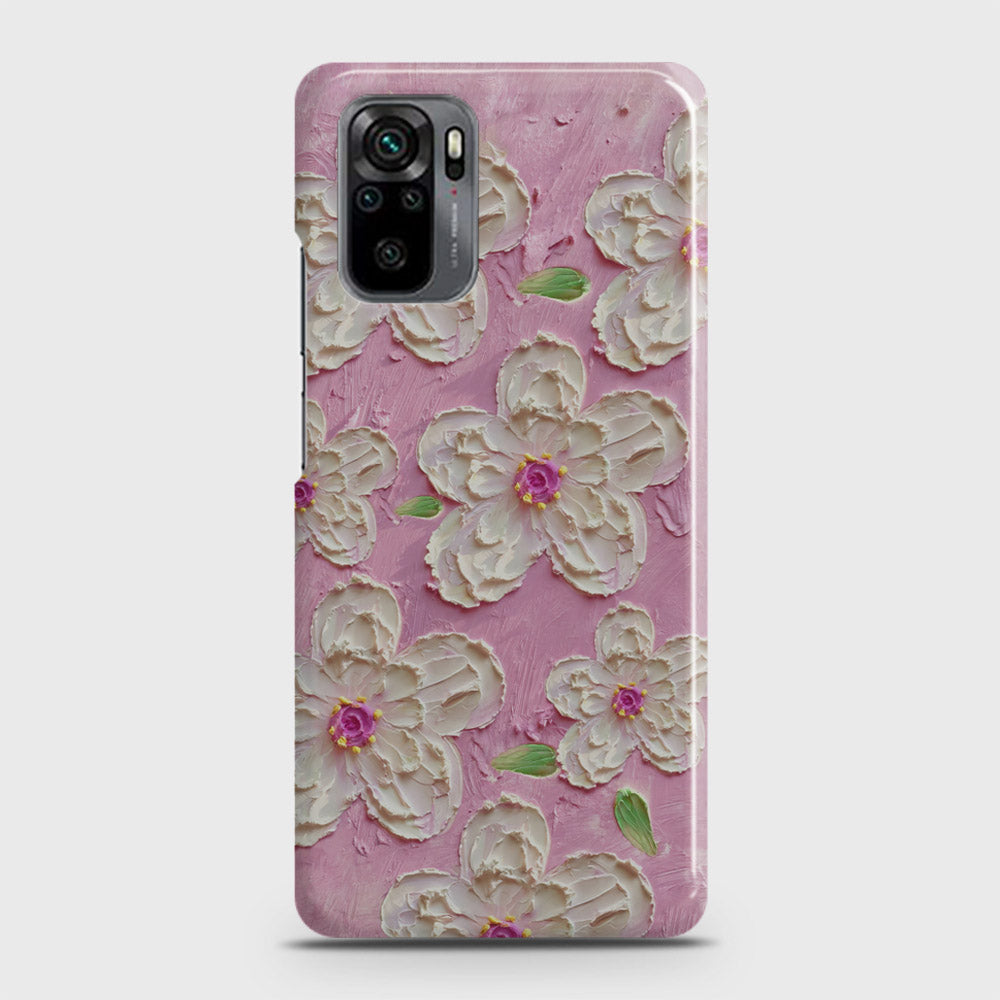 Xiaomi Redmi Note 10 4G Cover - Floral Series - Design 5 - Pink & White - Matte Finish - Snap On Hard Case with LifeTime Colors Guarantee