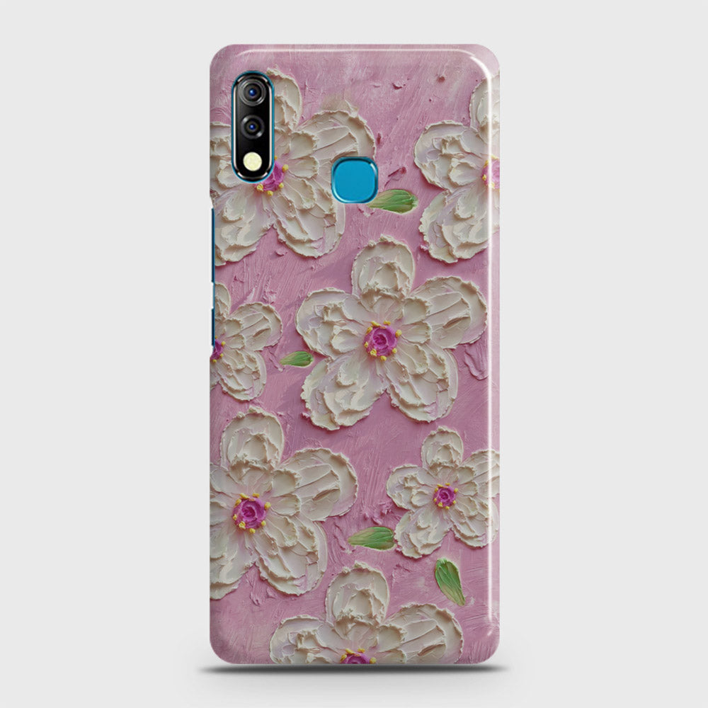 Infinix Hot 8 Lite Cover - Floral Series - Design 5 - Pink & White - Matte Finish - Snap On Hard Case with LifeTime Colors Guarantee