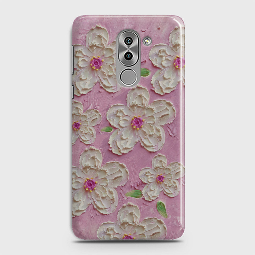 Huawei Honor 6X Cover - Floral Series - Design 5 - Pink & White - Matte Finish - Snap On Hard Case with LifeTime Colors Guarantee