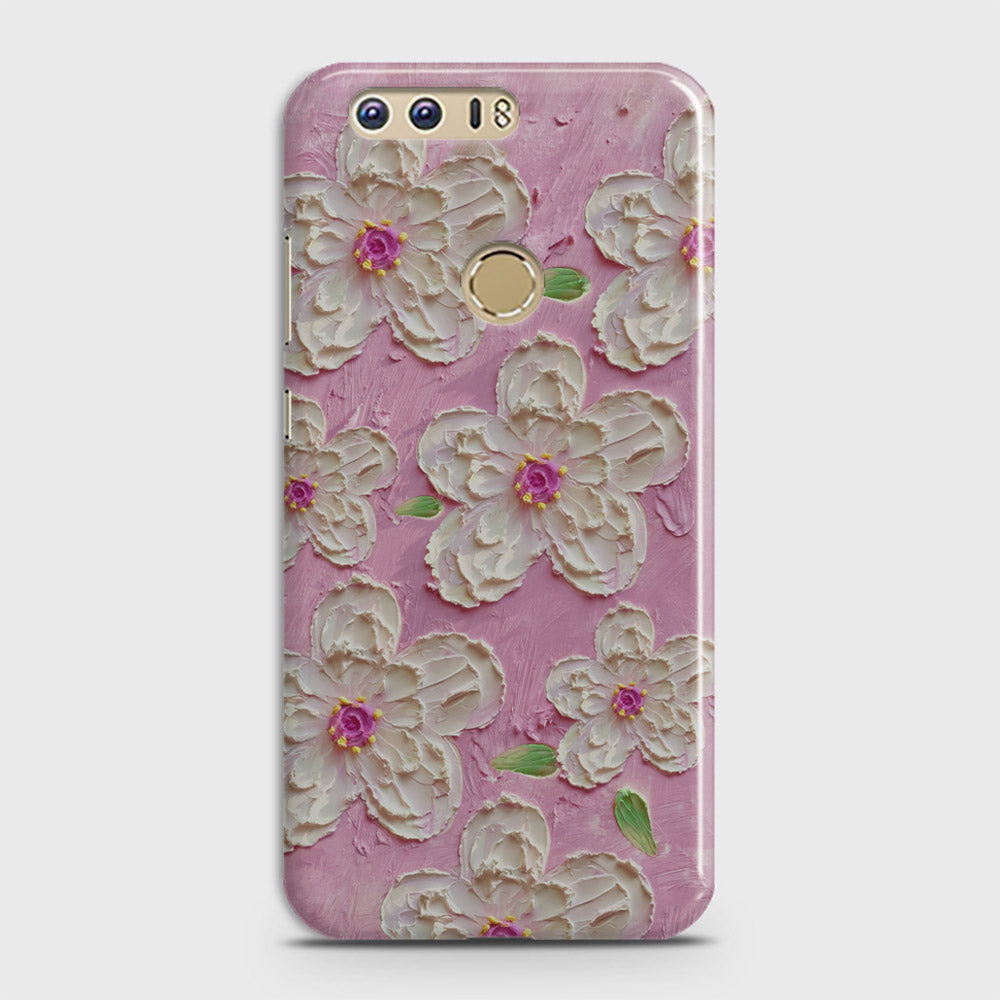 Huawei Honor 8 Cover - Floral Series - Design 5 - Pink & White - Matte Finish - Snap On Hard Case with LifeTime Colors Guarantee