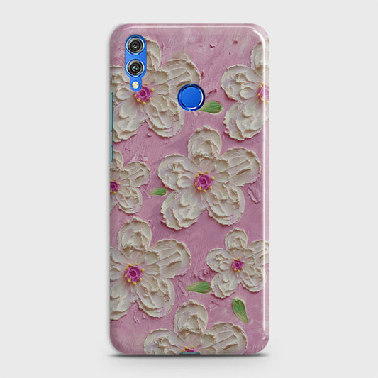 Huawei Honor 8X Cover - Floral Series - Design 5 - Pink & White - Matte Finish - Snap On Hard Case with LifeTime Colors Guarantee