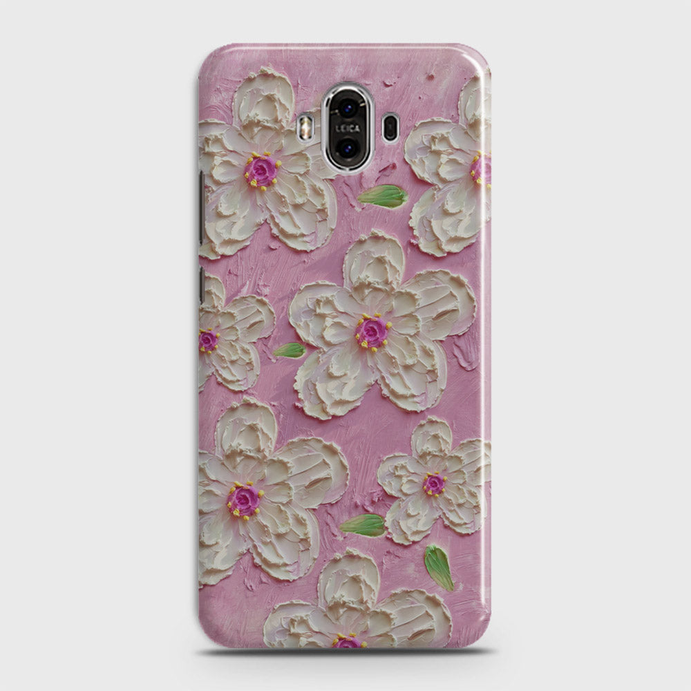 Huawei Mate 10 Cover - Floral Series - Design 5 - Pink & White - Matte Finish - Snap On Hard Case with LifeTime Colors Guarantee