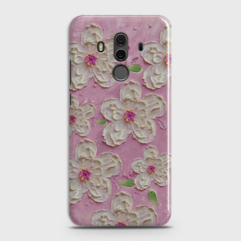 Huawei Mate 10 Pro Cover - Floral Series - Design 5 - Pink & White - Matte Finish - Snap On Hard Case with LifeTime Colors Guarantee