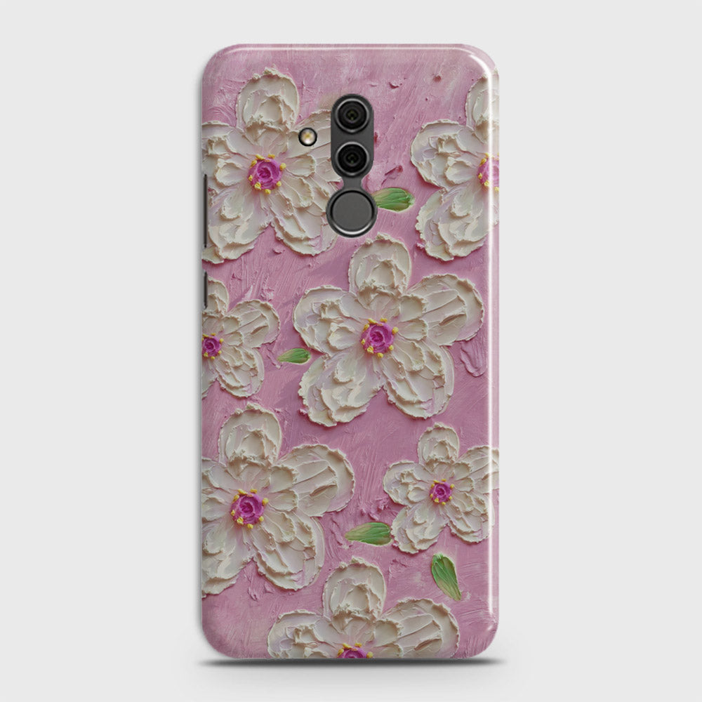 Huawei Mate 20 Lite Cover - Floral Series - Design 5 - Pink & White - Matte Finish - Snap On Hard Case with LifeTime Colors Guarantee