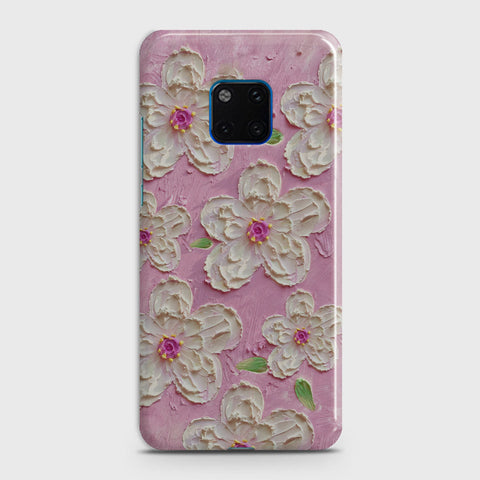 Huawei Mate 20 Pro Cover - Floral Series - Design 5 - Pink & White - Matte Finish - Snap On Hard Case with LifeTime Colors Guarantee