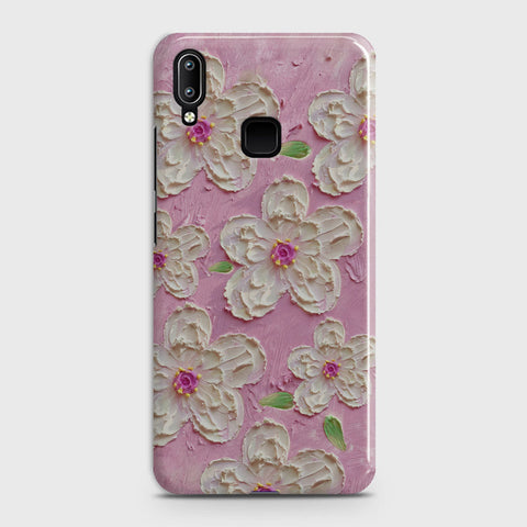 Vivo V11 Cover - Floral Series - Design 5 - Pink & White - Matte Finish - Snap On Hard Case with LifeTime Colors Guarantee