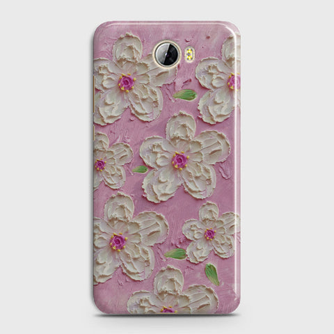 Huawei Y5 II Cover - Floral Series - Design 5 - Pink & White - Matte Finish - Snap On Hard Case with LifeTime Colors Guarantee