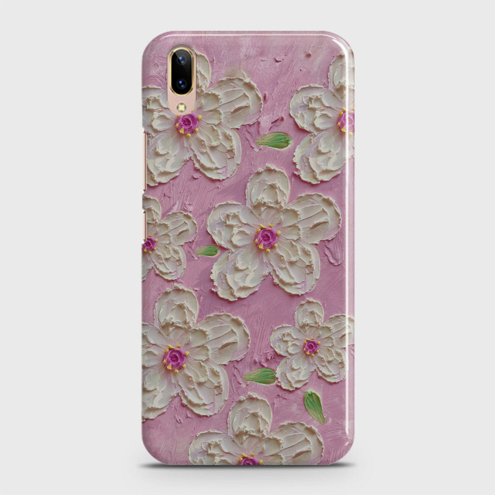 Vivo V11 Pro Cover - Floral Series - Design 5 - Pink & White - Matte Finish - Snap On Hard Case with LifeTime Colors Guarantee