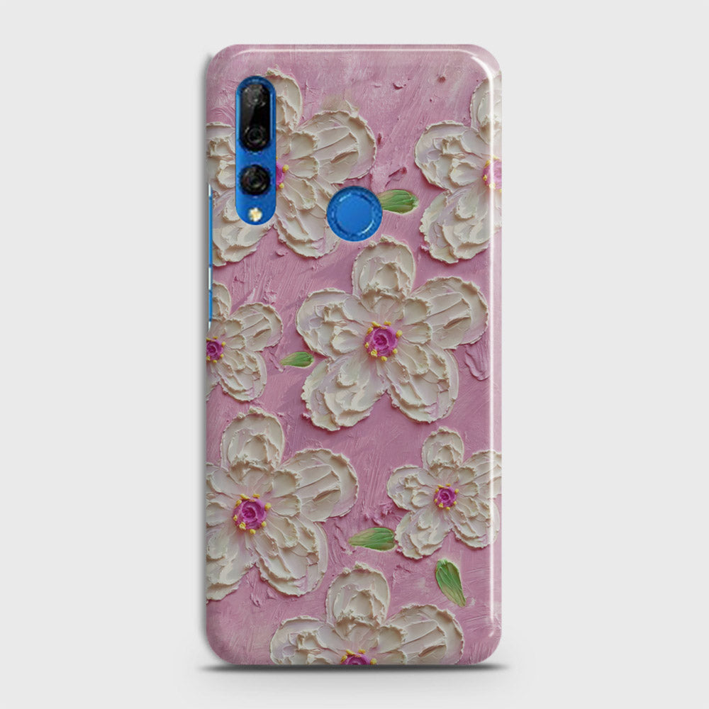 Huawei Y9 Prime 2019 Cover - Floral Series - Design 5 - Pink & White - Matte Finish - Snap On Hard Case with LifeTime Colors Guarantee