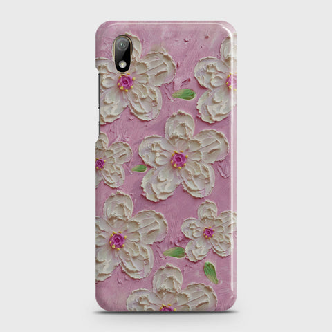 Huawei Y5 2019 Cover - Floral Series - Design 5 - Pink & White - Matte Finish - Snap On Hard Case with LifeTime Colors Guarantee