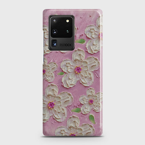 Samsung Galaxy S20 Ultra Cover - Floral Series - Design 5 - Pink & White - Matte Finish - Snap On Hard Case with LifeTime Colors Guarantee